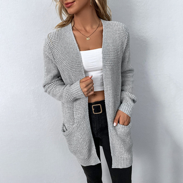 demi-season knitted solid color sweater