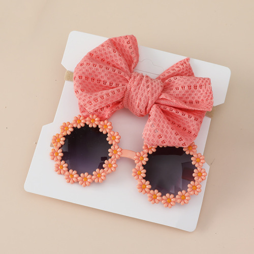 Children's Sun Lens Set Combo Princess Style Children's Headband Outdoor Travel Headwear Sunglasses 2 Piece Set