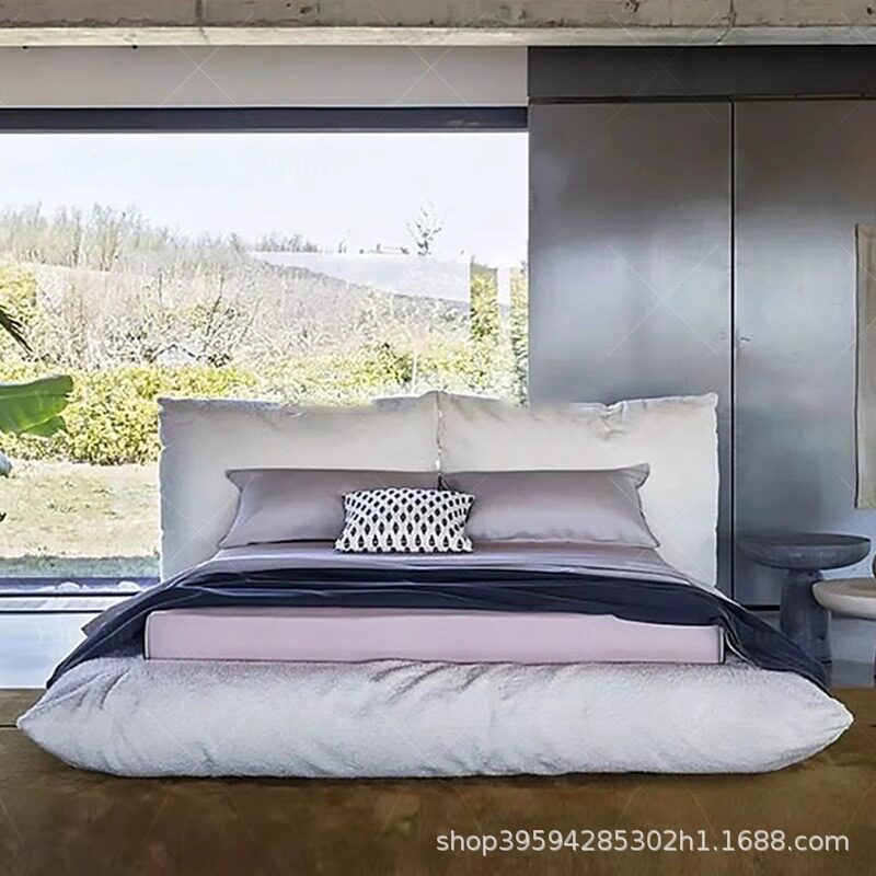 ALBA床意式极简棉麻布艺床主卧高端大气1米8大床简约现代双人床