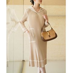 Quality 2025 autumn and spring new Miyake high-end pleated British casual loose temperament commuting dress