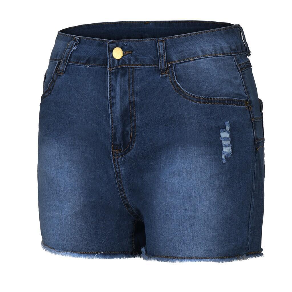 Femmes Du Quotidien Décontractée Vêtement De Rue Couleur Unie Shorts Lavé Jeans Shorts display picture 7