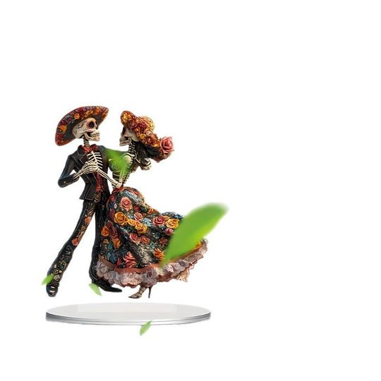 Cross-border Bohemian Style Acrylic Skull Dancer Decorative Plate for the Day of the Dead Mexican Desktop Decorative Ornaments