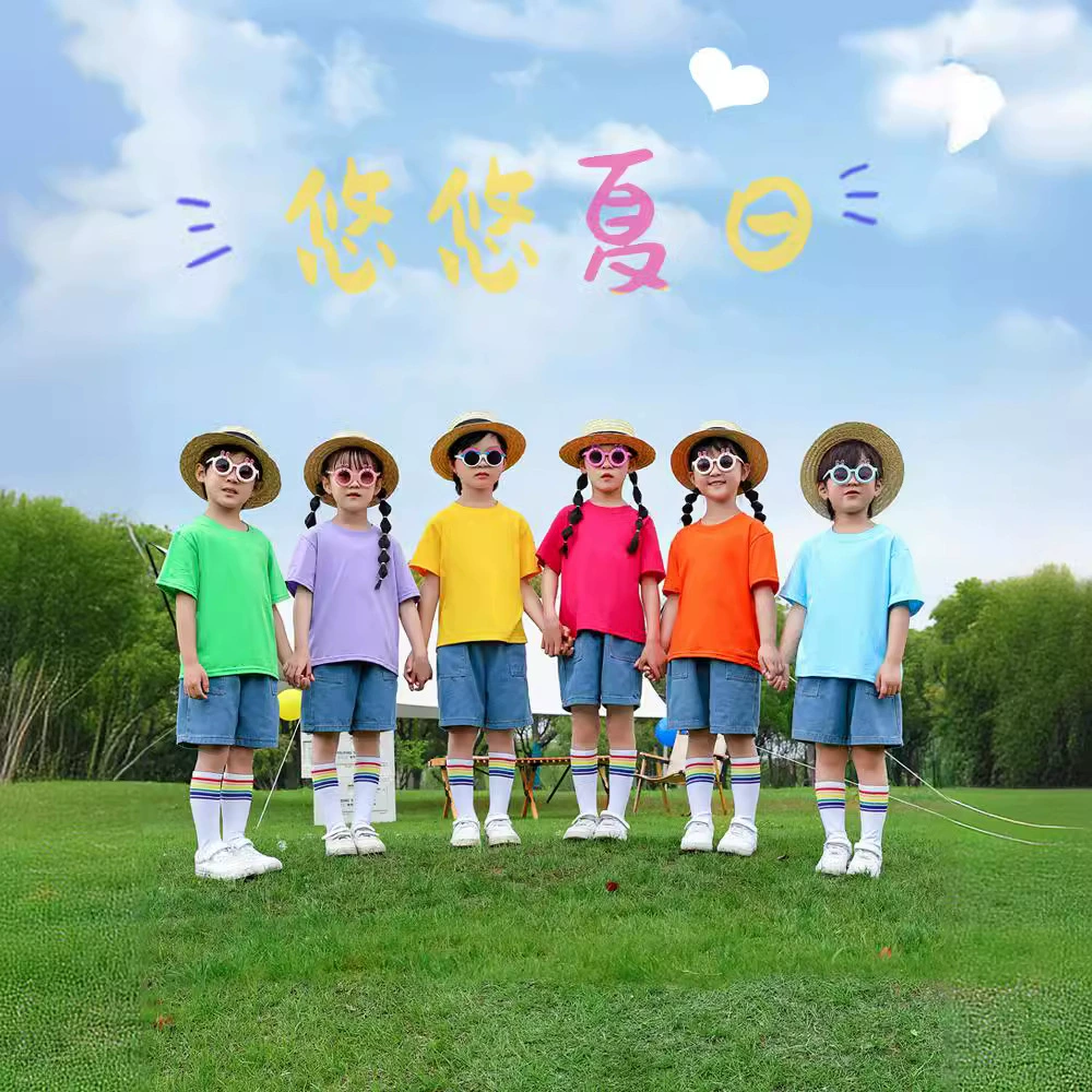 Детские костюмы для выступлений, детский сад, танцевальная форма ярких цветов, выпускная форма для фотосессии, униформа для выступлений черлидинга начальной школы