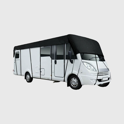 Rv Cover 210D Camping Style Rv Tarpaulin Protective Car Cover Car Waterproof and Dustproof Oxford Cloth Sunshade Car Cover Cross-Border (Car clothing) - 53m-black