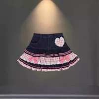 AliExpress Европейская и Американская Юбка Юбка Женский 2024 Новый Летний Розовый Продвинуто Плиссированная Джинсовая Юбка