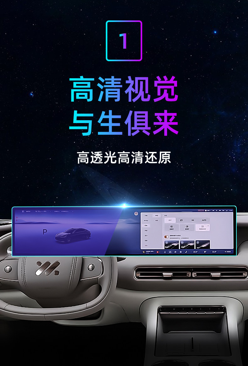 Suitable for 26 models of Zhiji L6 central control tempered film, car navigation screen protector, display screen protective film, dashboard film
