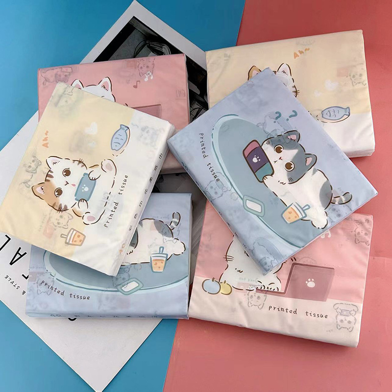 Printed Paper Towel Leisurely Cat Printed Drawpack Paper Colorful Napkin Portable Small Pack Paper Facial Tissue Toilet Paper Toilet Paper Printed Paper Towel Leisurely Cat Printed Drawpack Paper Colorful Napkin Portable Small Pack Paper Facial Tissue Toilet Paper Toilet Paper
