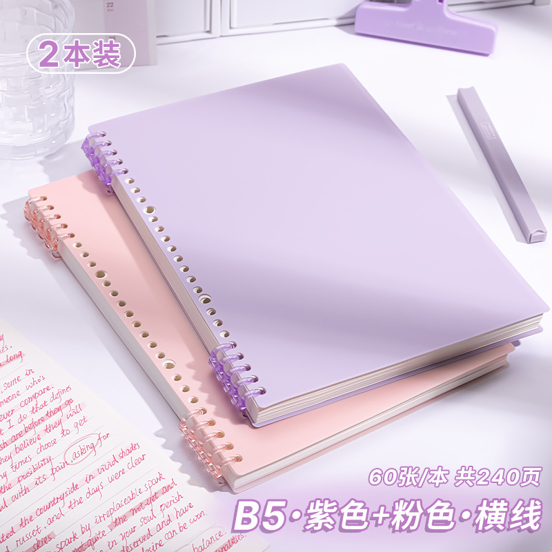 B5 horizontal line · 2 books [Purple+Fan] total 240 pages