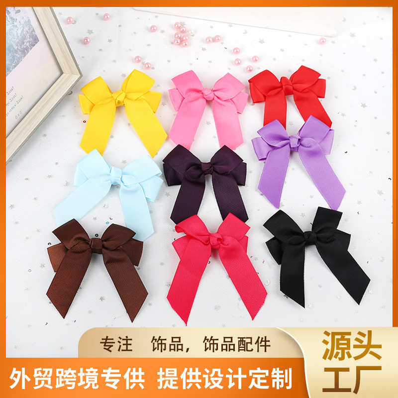 children's solid color hair accessory with bow