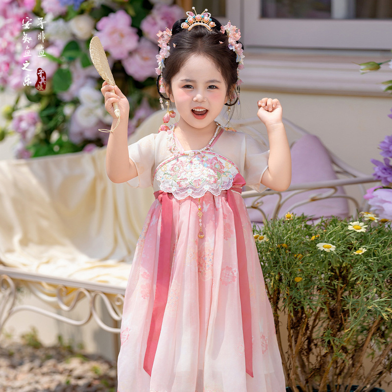 Ziqiwa Hanfu Girls' 2026 Summer Fairy Dress Chinese Style Princess Dress Thin Girl's Ruqun Performance Costume