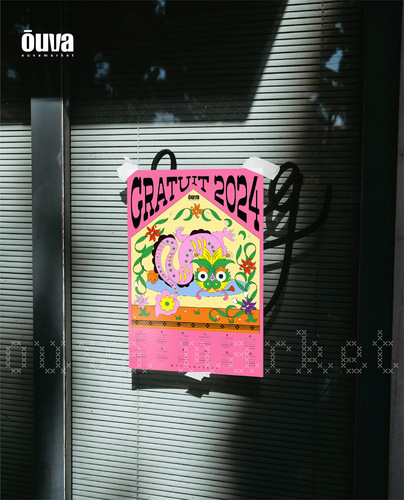 OUVA Original Retro 2024 Year of the Dragon Poster for Bedroom and Living Room Decoration, Bringing Lucky and Prosperous Energy