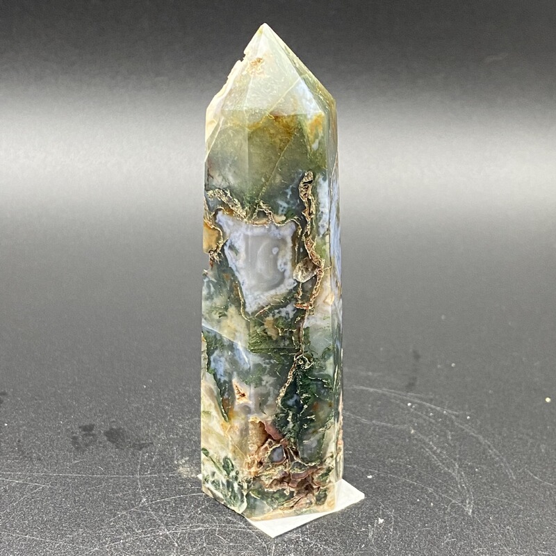 天然水草玛瑙柱子精品手工雕刻件桌面摆件手工雕刻件装饰 买一送一 图 5