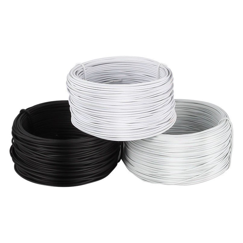 Electro-гальванизированная железная пластмасса связи провода связи электрического кабеля провода виноградины провода связи покрыла Черное и белое железной проволоки КРУГЛОЕ ПЛОСКОЕ