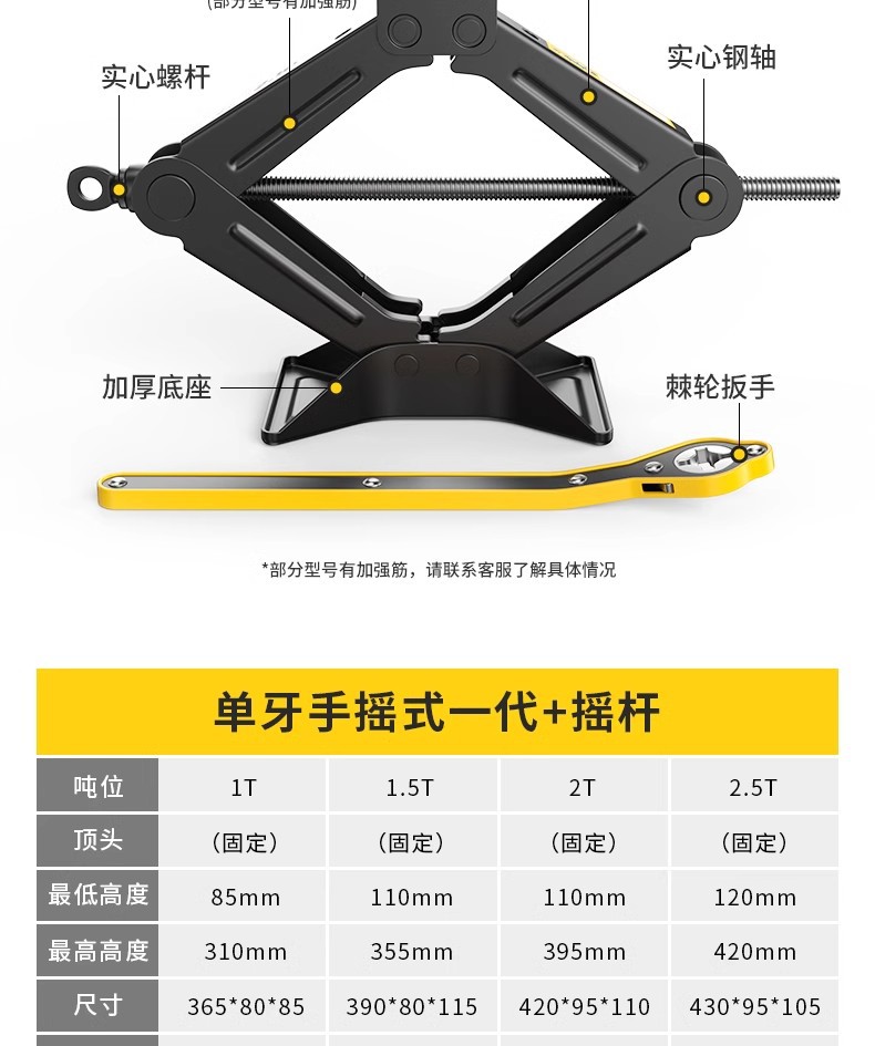 Car Tire Repair Tool Set with 0kg Jacks, Labor-Saving Wrench, Small Hand-Cranked Scissor Jack