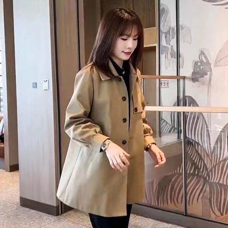 小个子中长款风衣女中长款新款春秋2025卡其色上衣外套|undefined