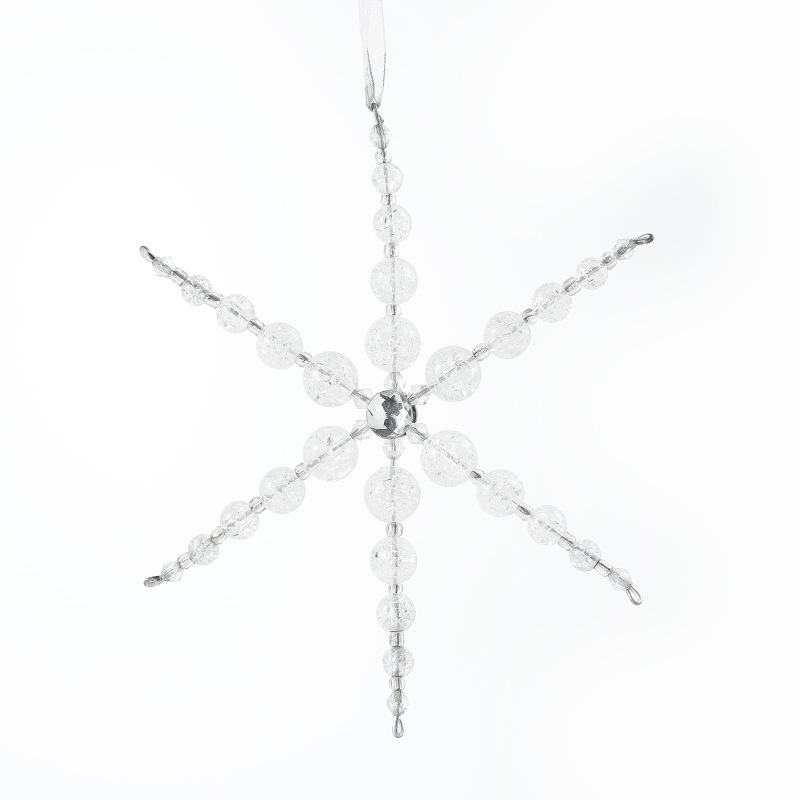 Transfronterizo transparente acrílico flocos de nieve colgante estrella hexagonal de alta calidad decoración de árbol de Navidad diseño de escena colgante