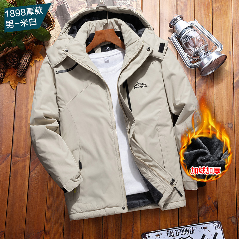 Ropa de asalto para hombres en invierno más vello al aire libre ropa de algodón caliente impermeable a prueba de frío ropa de trabajo de montaña abrigo mujer