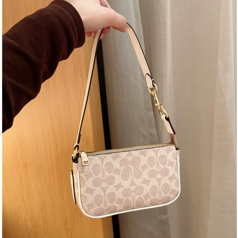 2025 классическая покрытая сумка для маджонга Nnlita19 для дальнозоркости, европейская и американская ретро-ручная сумка для подмышек ледникового белого цвета через плечо