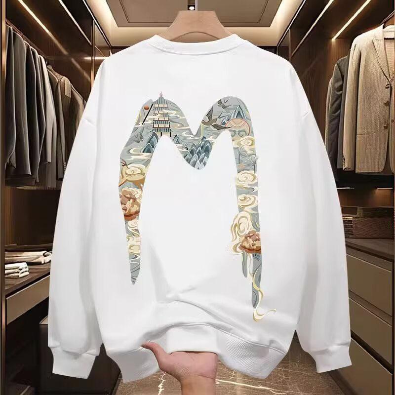 Herren Sweatshirt Mit Gott Des Glücks Motiv Rundhals Pullover_voghion.com