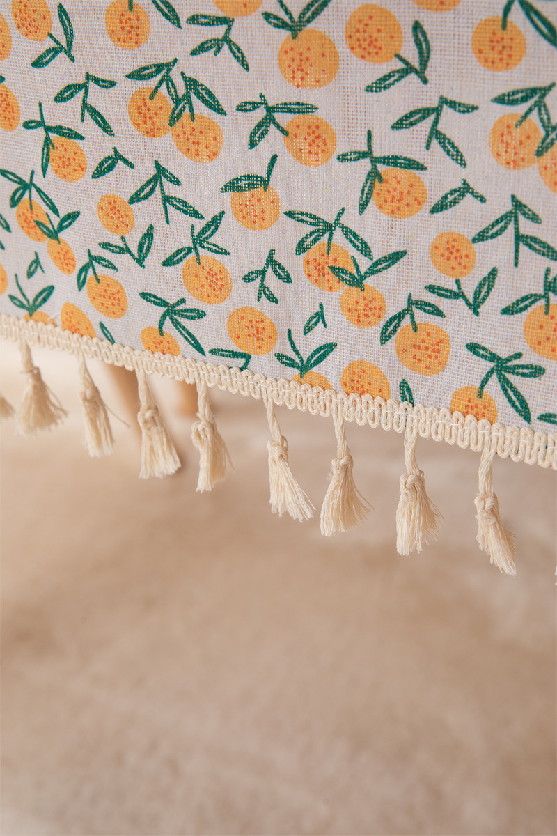 Tovaglia transfrontaliera in poliestere-cotone con nappe e stampa a foglie, tovaglia rettangolare da pranzo, tavolino da caffè_voghion.com