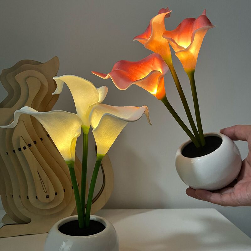 Cross-border Calla Lily artificial flower table lamp decoration bedside table lamp ornaments night light girlfriends gift atmosphere lamp wholesale Cross-border Calla Lily artificial flower table lamp decoration bedside table lamp ornaments night light girlfriends gift atmosphere lamp wholesale