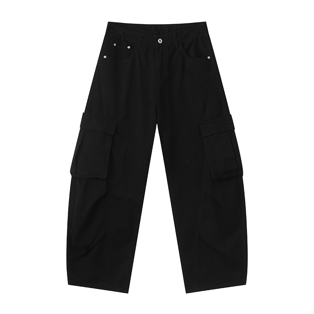 MTLCLOTHES Hombres| American High Street algodón casuales rascar pliegues multi-bolsillo herramienta cimeta lavado con agua jeans