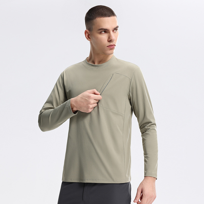 Dijia con suéter de secado rápido absorbente de cuello redondo urbano de viaje transpirable hombre de manga larga primavera otoño invierno ciclismo al aire libre