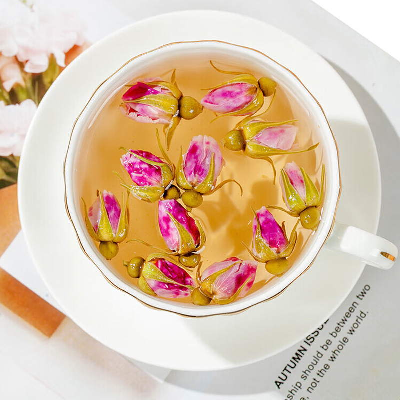 卸売缶詰バラの花の発送本物の Pingyin バラ工場直販 50 グラムボトル入り八重バラハーブティー