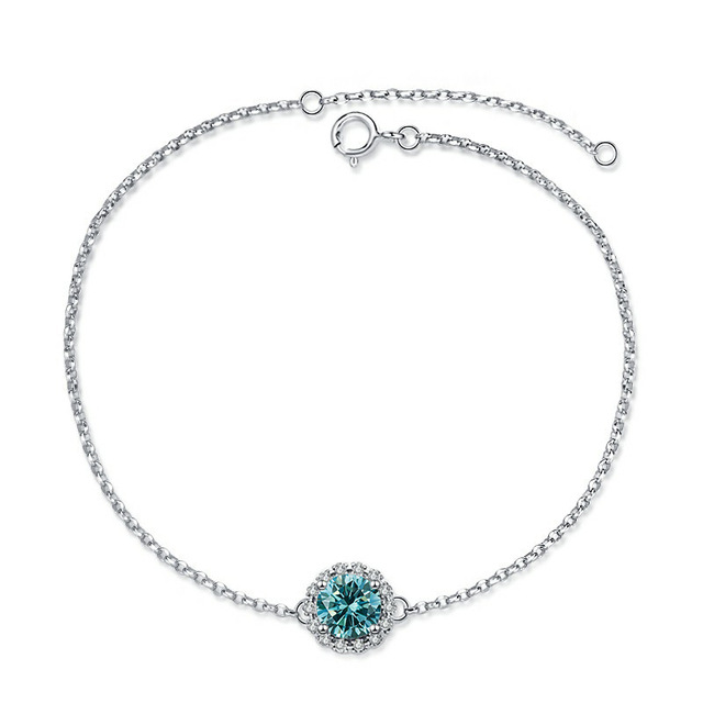 S925 joyería de plata estrella piedra grande y pequeña pulsera de moissanita mujer D color 1 quilate joyería en vivo fábrica al por mayor