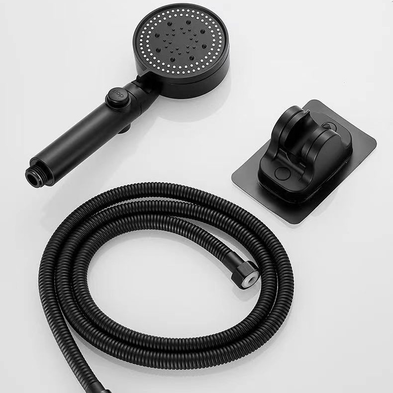 Bathroom large water spray shower nozzle Frosted Black shower head multifunctional five-speed supercharged handheld shower head suit