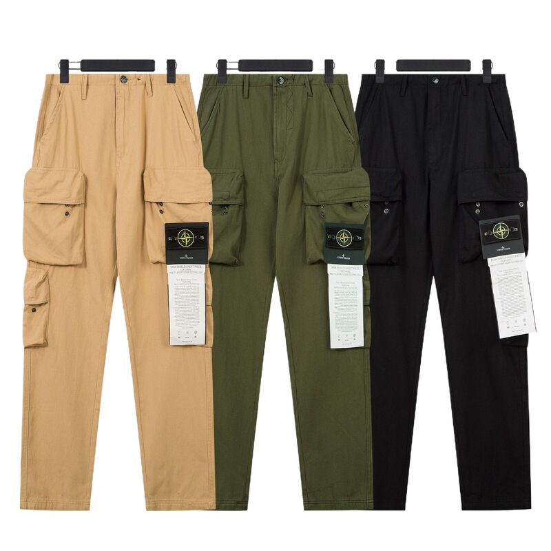 Cross-Border Foreign Trade Stone European and American Trendy Brand Multi-Pocket Young Men's Casual Cargo Jeans Long Pants
