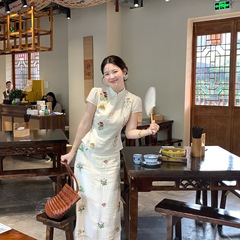 火火火【南风谷】新中式套装女盘扣提花上衣半身裙绝美两件套