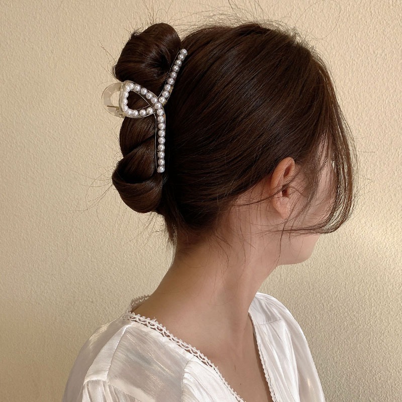 韓国風シャーククリップ、女性用の大きめのシンプルで多用途なヘアクリップ、ネットセレブのヘアアクセサリー、入浴用の後頭部のヘアクリップ|undefined