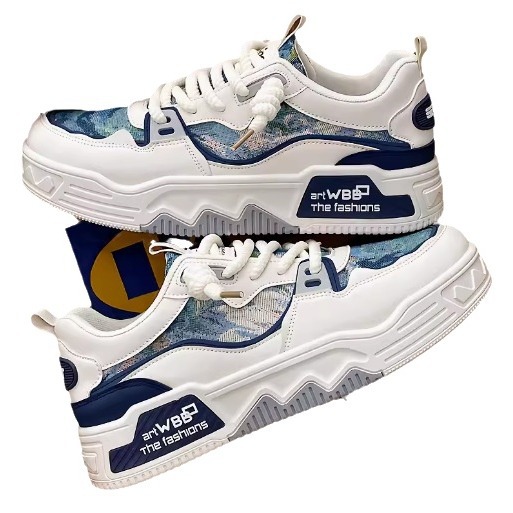 Atmungsaktive Herrenschuhe für den Sommer, vielseitig einsetzbar für Studenten, Sport, hohe Sohlen, lässig, kleine weiße, China-Chic-Boardschuhe,_voghion.com