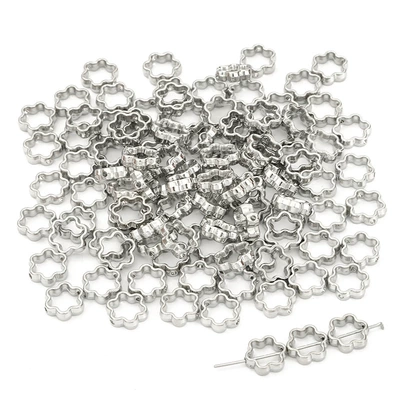 50 Plastic Cut Out Shaped Zərgərlik ara hissələri - white-k-color-plum-blossom-12mm-50-pcspack