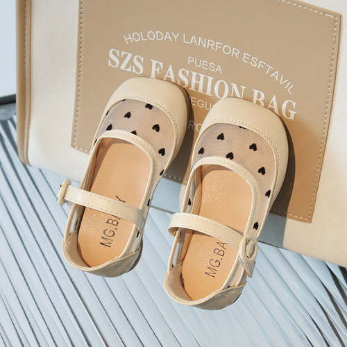  spring new fashion polka dot mesh girls' small shoes little girls children's princess shoes small and medium children's shoes