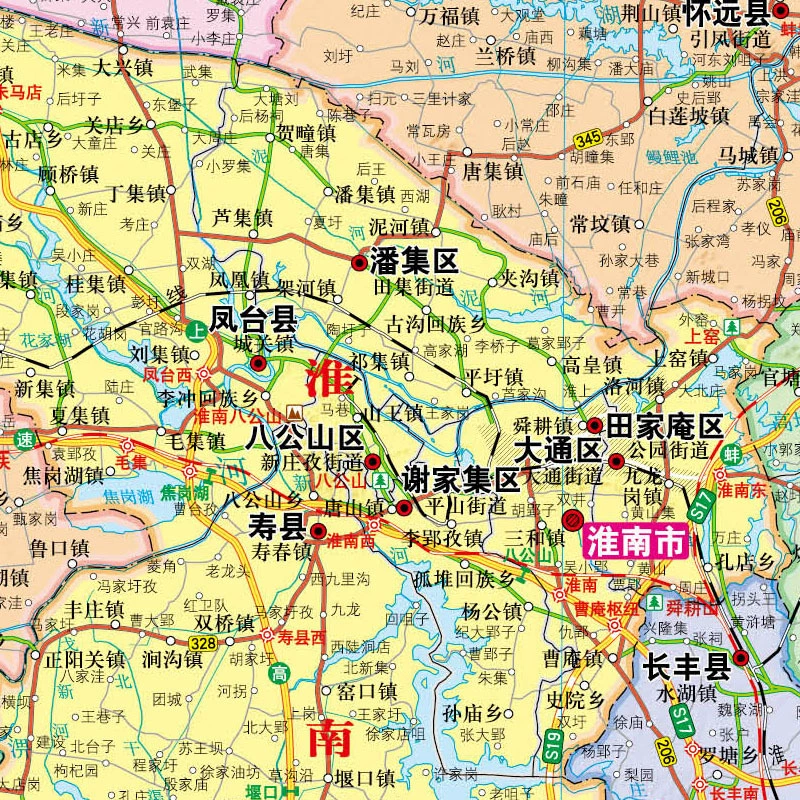 Anhui Province Map 2025 New Version HD Printing Folding Portable Laminated Traffic Route Administration About 106*75cm