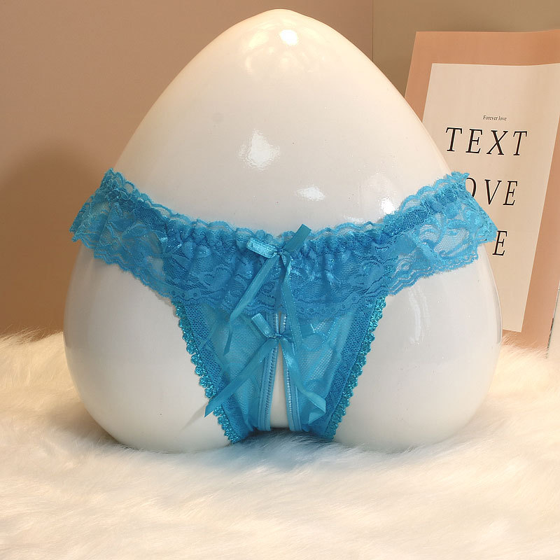 Foreign trade sexy underwear women's sexy temptation split wear-free cute bow perspective hot hollow thong