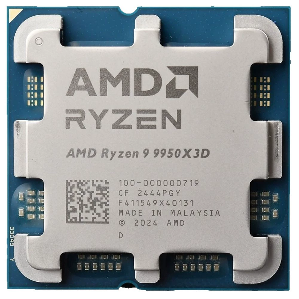 Процессор AMD Ryzen R9 9950X3D, 16 ядер, 32 потока, 5.7 ГГц, чип CPU, совместим с платами на чипсетах x870 и b850