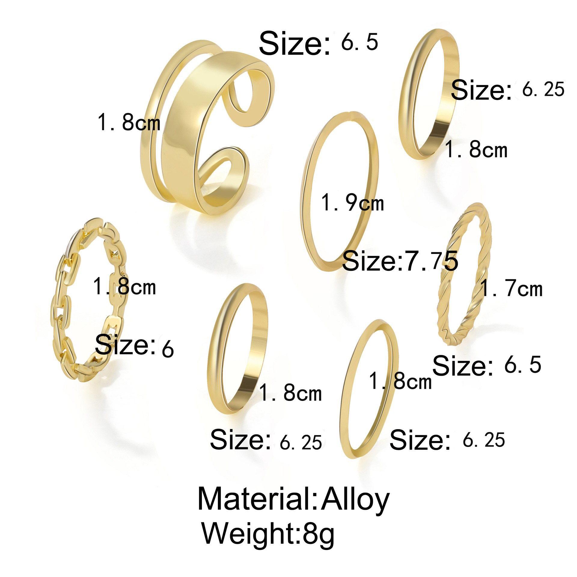 Minimalist Stackable Ring Set With Cubic Zirconia For Women_voghion.com
