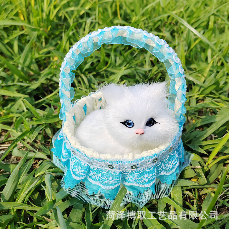 猫のレースを模倣したバスケットと呼ばれます。猫の誕生日プレゼント工芸品の置物は動物の模型レースを模倣します。|undefined