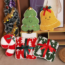 圣诞抱枕靠垫圣诞麋鹿拐杖铃铛礼盒玩偶公仔圣诞房子节日装饰礼物