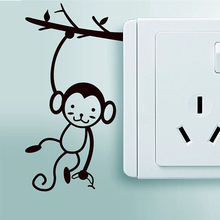树枝猴子开关贴马桶贴客厅卧室墙壁装饰墙贴纸跨境速卖通代发
