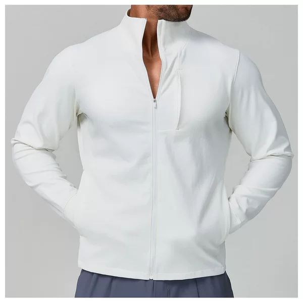 Cross-Border Urban Outdoor Functional Pure Color Breathable Men's Spring & Fall Versatile Stand-Up Collar Sports and Leisure Jacket 1190