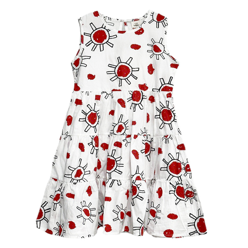 Vestido de las niñas verano 2023 nuevo estilo occidental estilo coreano niños de algodón impreso princesa vestido para niñas