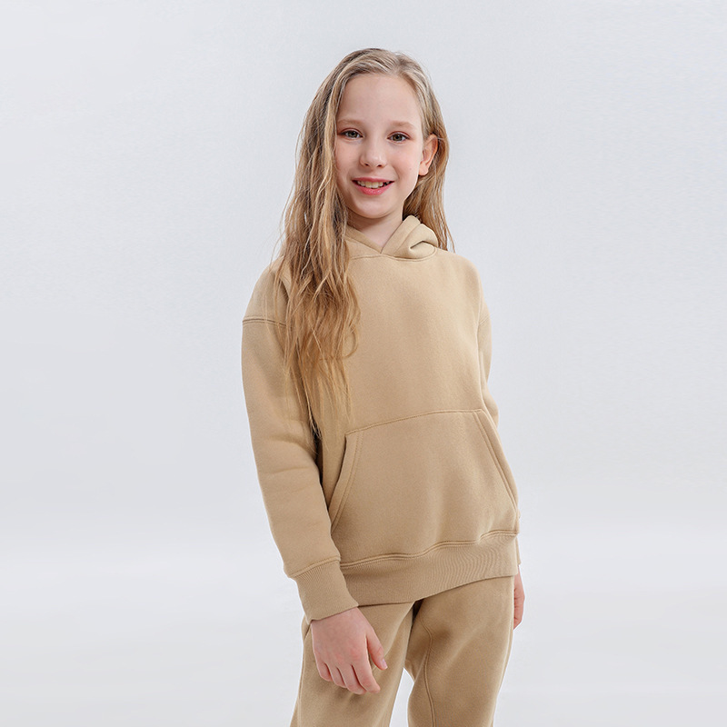 子供服ヨーロッパとアメリカのトレンディなブランド無地子供フード付きスウェットシャツ中大男の子と女の子子供服卸売|undefined