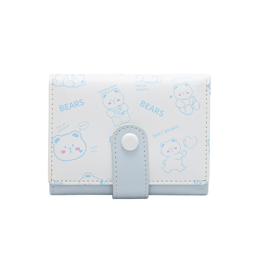 [Animal diario] Pequeña cartera de las mujeres al por mayor PU corto tríptico multi-Tarjeta Monedero