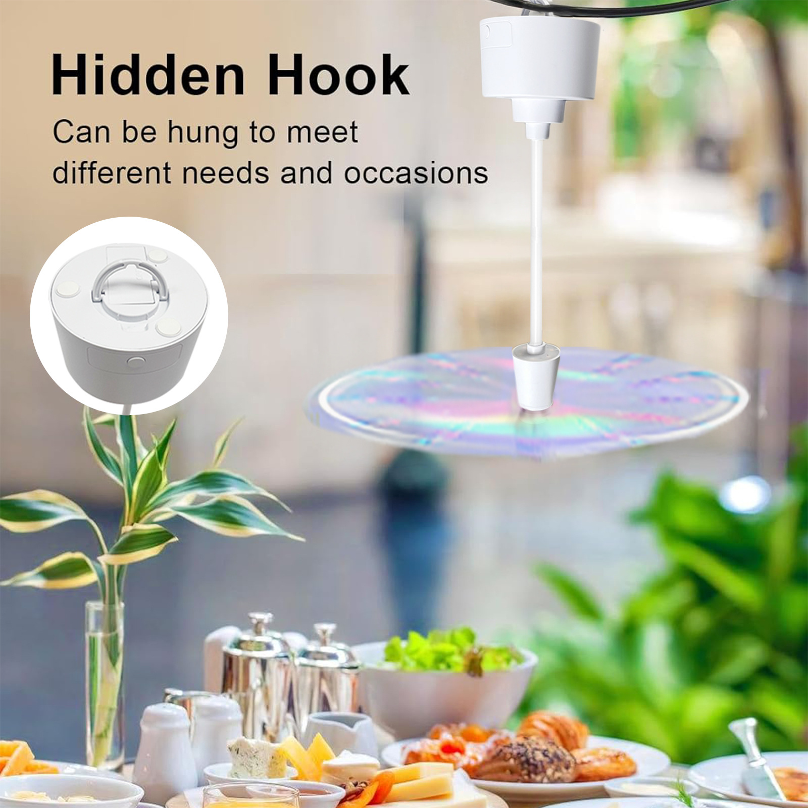 Ventilador repelente de moscas y mosquitos, uso en camping y cocina