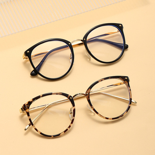 New Plain Retro Screw-in Round Eyeglass Frame Creative Round Non-prescription Blue Light Blocking Eyeglass Frame