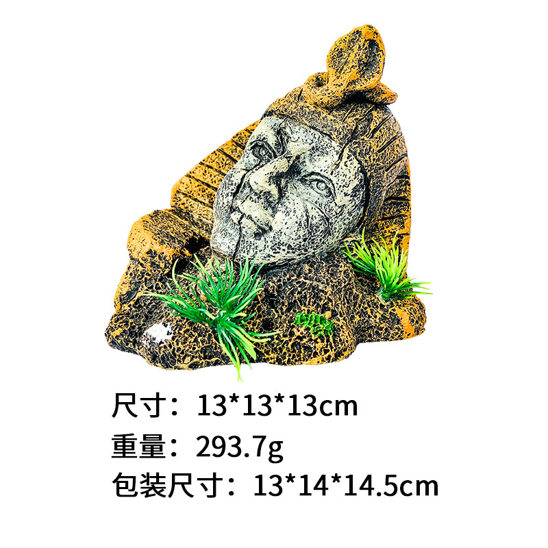 Decorativo paisaje acuario pecera decoración Faraón estatua resina decoración paisaje decoración casa escondite casa